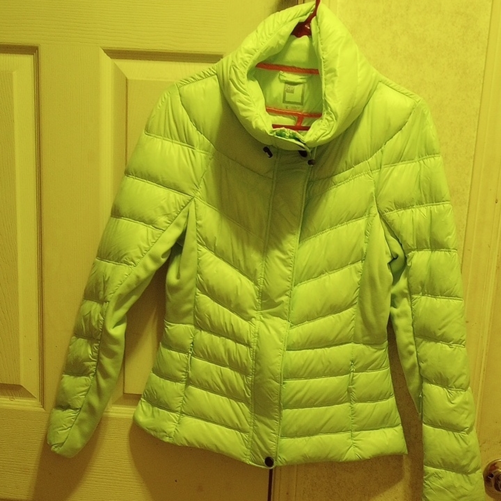 JCPenney Women's Bright Green Puffer Jacket